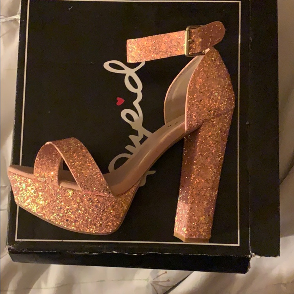 Qupid Two Piece Platform Heels